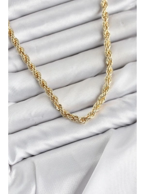 CM Burgu Model Gold Renk Pirinç 60 cm Kadın Kolye