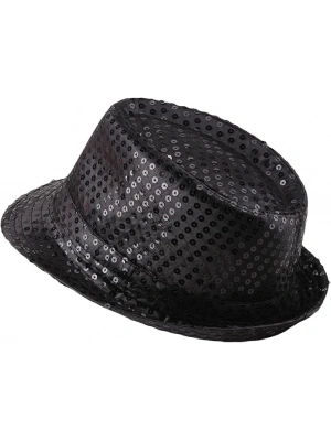 Çocuk Boy Siyah Payetli Şapka Gösteri Şapkası Michael Jackson Şapkası 54 No