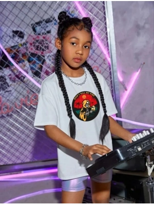 Çocuk   Baskılı T-Shirt - Beyaz