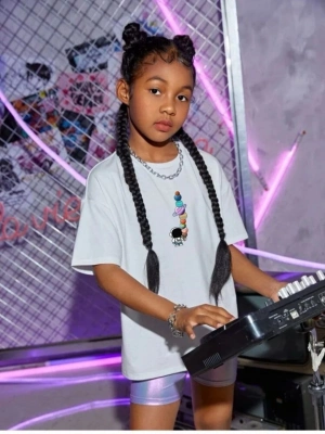 Çocuk   Baskılı T-Shirt - Beyaz