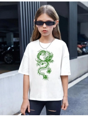 Çocuk   Baskılı T-Shirt - Beyaz