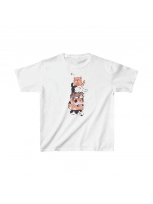 Çocuk   Baskılı T-Shirt - Beyaz