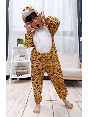Çocuk Kaplan Kostumu - Aslan Kostümü 2-3 Yaş 80 Cm