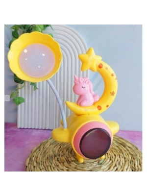 Çocuk Odası Ay ve Unicorn Desenli Gece Lambası