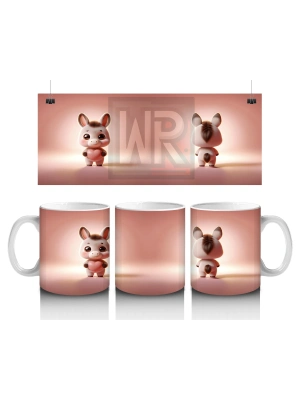 Çocuklara Sütü Sevdiren Arkadan Bakan Tavşan Kupa Bardak