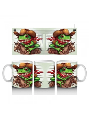 Çocuklara Sütü Sevdiren Atlı Kovboy Kurbağa Kupa Bardak