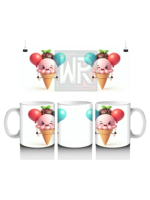 Çocuklara Sütü Sevdiren Balonlu Dondurma Neşesi Kupa Bardak