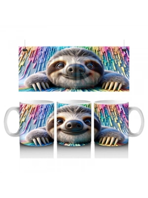 Çocuklara Sütü Sevdiren Boya Arkasından Bakan Tembel Hayvan Kupa Bardak