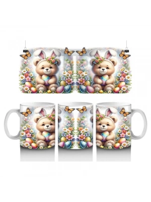 Çocuklara Sütü Sevdiren Çiçek Taclı Bahar Ayıcığı Kupa Bardak