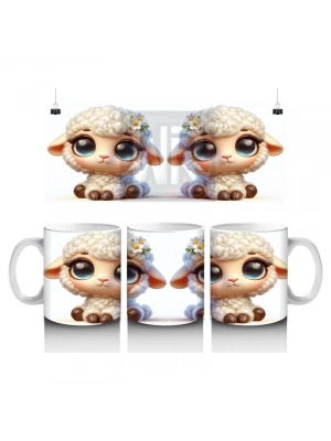 Çocuklara Sütü Sevdiren Çiçek Taclı Kuzu Kupa Bardak