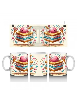 Çocuklara Sütü Sevdiren Dans Eden Dondurma Sandviç Kupa Bardak