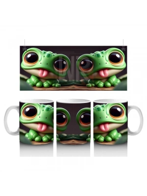 Çocuklara Sütü Sevdiren Dil Çıkaran Kurbağalar Kupa Bardak