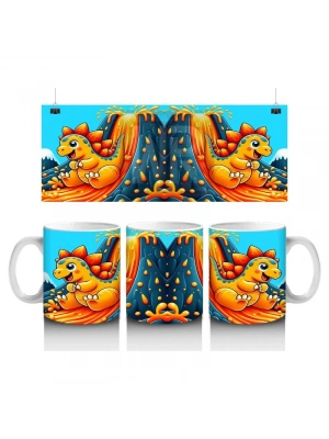 Çocuklara Sütü Sevdiren Dinozor Kaydırak Keyfi Kupa Bardak