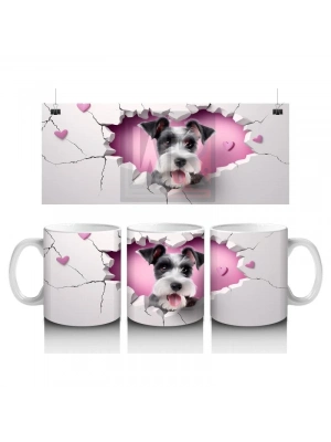 Çocuklara Sütü Sevdiren Duvarı Delip Bakan Şirin Yavru Köpek Kupa Bardak