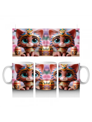 Çocuklara Sütü Sevdiren Firavun Kedisi Kupa Bardak