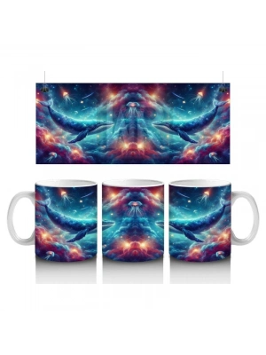 Çocuklara Sütü Sevdiren Galaktik Balina Dansı Kupa Bardak