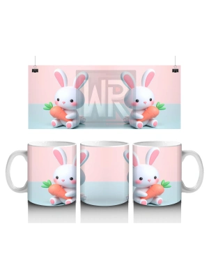 Çocuklara Sütü Sevdiren Havuçlu Tavşan Kupa Bardak