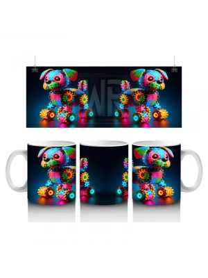 Çocuklara Sütü Sevdiren Işıltılı Dişli Robot Köpek Kupa Bardak