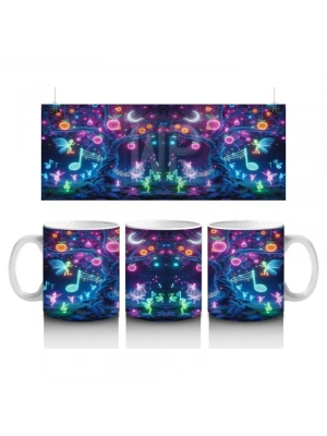 Çocuklara Sütü Sevdiren Işıltılı Neon Orman Kupa Bardak