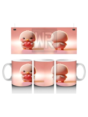 Çocuklara Sütü Sevdiren Kalp Tutan Minik Civciv Kupa Bardak