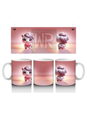 Çocuklara Sütü Sevdiren Kalp Tutan Minik Unicorn Kupa Bardak