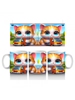 Çocuklara Sütü Sevdiren Kamyoncu Kedi Macerası Kupa Bardak