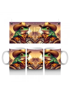 Çocuklara Sütü Sevdiren Kovboy Kurbağa Kupa Bardak