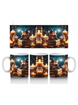 Çocuklara Sütü Sevdiren Mum Işığındaki Okuyan Fareler Kupa Bardak