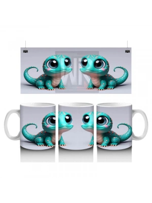 Çocuklara Sütü Sevdiren Neşeli Bukalemun Kupa Bardak