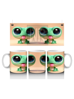 Çocuklara Sütü Sevdiren Neşeli Kurbağa Kupa Bardak