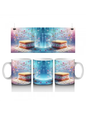 Çocuklara Sütü Sevdiren Notalı Kek Masalı Kupa Bardak