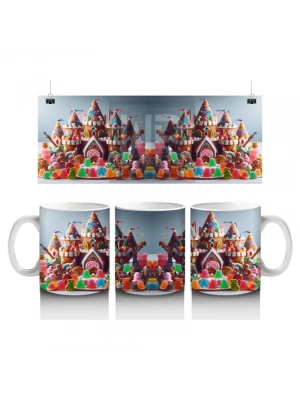 Çocuklara Sütü Sevdiren Rengarenk Şeker Kale Karnavalı Kupa Bardak