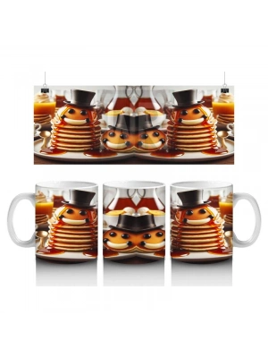 Çocuklara Sütü Sevdiren Şapkalı Pankek Beyefendiler Kupa Bardak