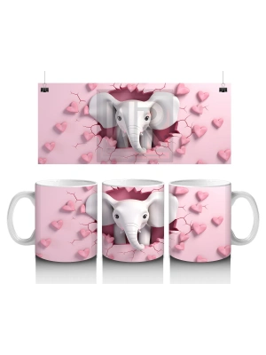 Çocuklara Sütü Sevdiren Sevgi Dolu Fil Kupa Bardak