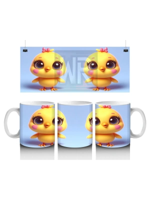 Çocuklara Sütü Sevdiren Sevimli Civciv Çifti Kupa Bardak