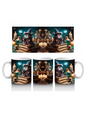 Çocuklara Sütü Sevdiren Sihirli Değnekli Büyücü Fare Desenli Kupa Bardak