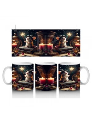 Çocuklara Sütü Sevdiren Sihirli Değnekli Büyücü Fare Desenli Kupa Bardak