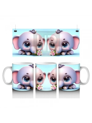 Çocuklara Sütü Sevdiren Şirin Fil Bebeği Kupa Bardak