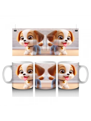 Çocuklara Sütü Sevdiren Şirin Yavru Köpek Kupa Bardak