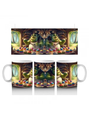 Çocuklara Sütü Sevdiren Tatlı Canavarın Cupcake Dükkanı Desenli Kupa Bardak