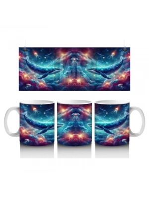 Çocuklara Sütü Sevdiren Uzay Balinaları Kupa Bardak