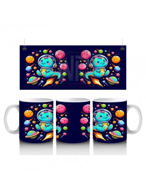 Çocuklara Sütü Sevdiren Uzay Keşif Kedisi Kupa Bardak