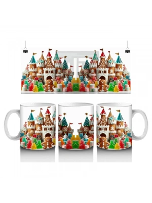 Çocuklara Sütü Sevdiren Zencefilli Kurabiye Şatosu ve Ayıcık Şekerler Desenli Kupa Bardak