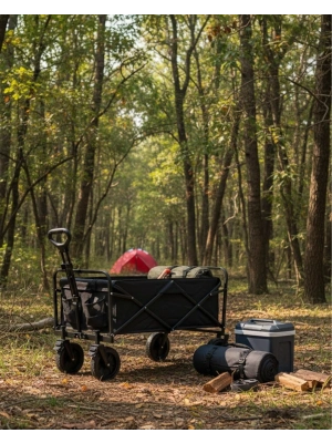 ® Çok Amaçlı Katlanabilir Kamp Arabası Bahçe Alışveriş Taşıma Vagonu