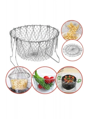 Çok Fonksiyonlu Pratik Süzgeç Katlanır - Kızartma Haşlama Aparatı -chef Basket