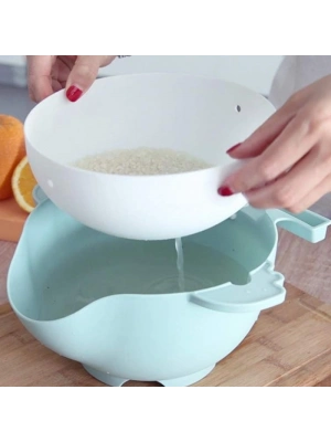Çok Fonksiyonlu Salata Aparatı - Süzgeçli Doğrayıcı Kase