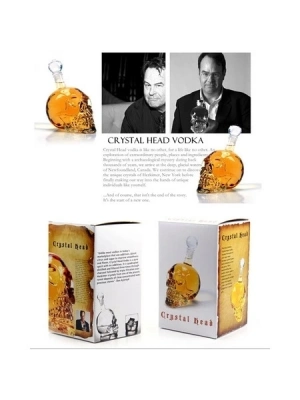 ÇOK SATAN 1000 Ml Crystal Head Kuru Kafa İçki Şişesi