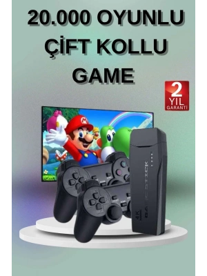 ÇOK SATAN 2 Kollu Kablosuz 2.4G Retro Oyunlar 4k Game Stick 3500 Oyun Atari