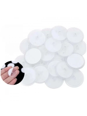 ÇOK SATAN 20 Adet Şeffaf Yuvarlak 3 Cm Çaplı Güçlü Disk Yapışkanlar