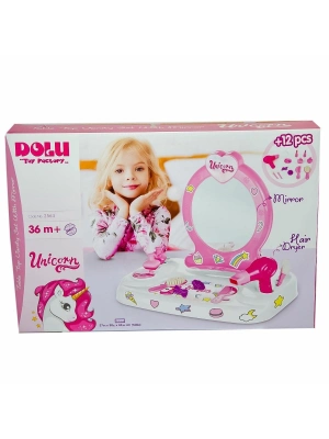 ÇOK SATAN 2563 Oyuncak Unicorn Masaüstü Aynalı Makyaj Seti